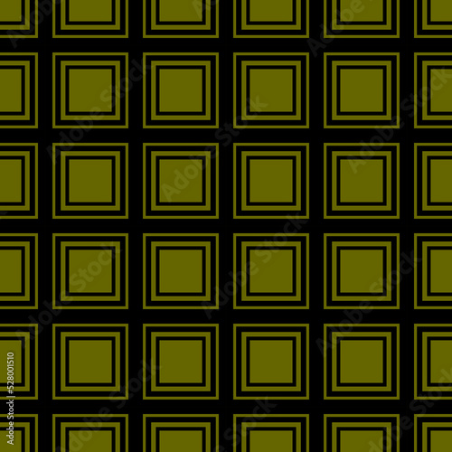 Abstract geometric seamless pattern. Repeating background. Geometric motif Fabric design Textile swatch. fashion garment design scarf wrap squares all over print Black and Olive Green Square EPS 10
