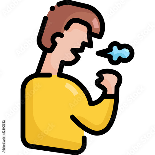 difficulty breathing line color icon