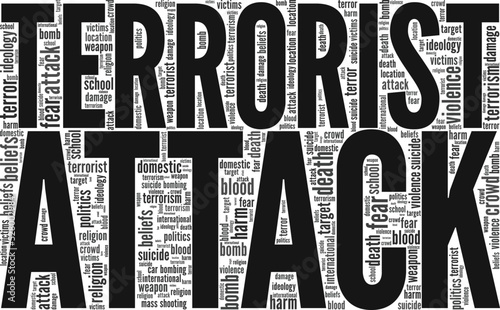 Terrorist Attack word cloud conceptual design isolated on white background.