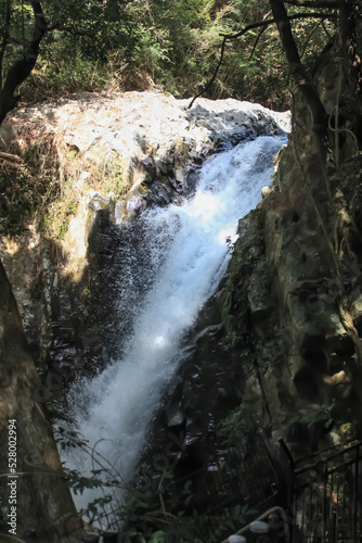 河津七滝。河津川にある七つの滝をつなぐ遊歩道からの景観。釜滝。 © onaka
