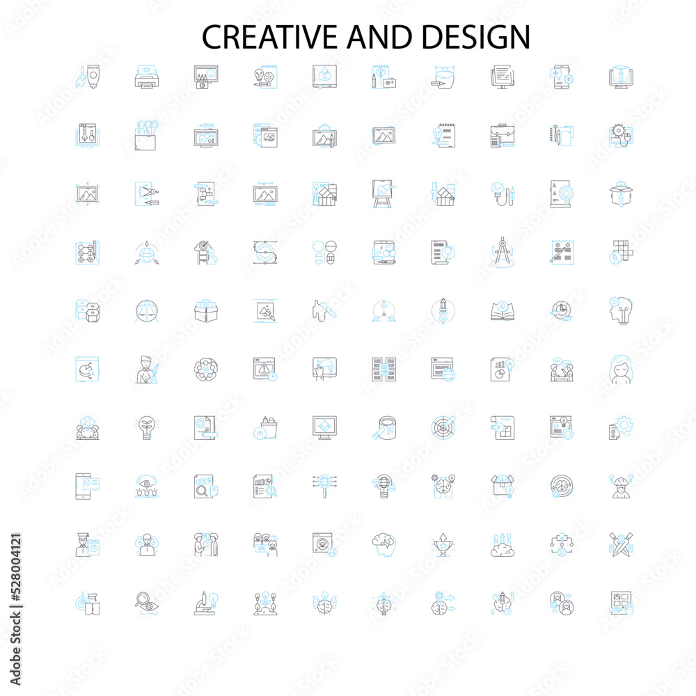 creative and design icons, signs, outline symbols, concept linear illustration line collection creative and design icons, signs, outline symbols, concept linear illustration line collection