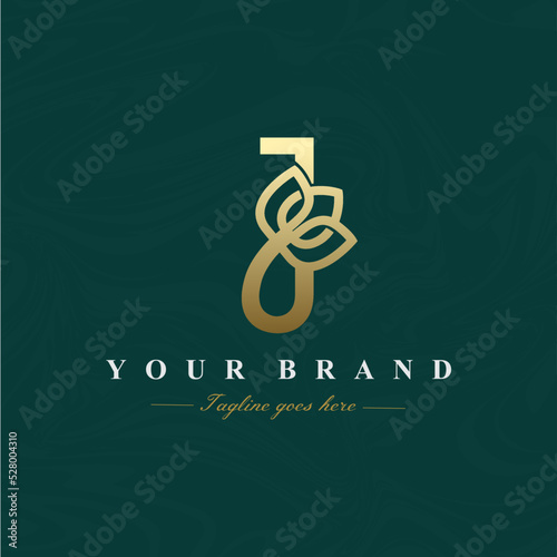 Letter J Lotus Flower Logo Design
