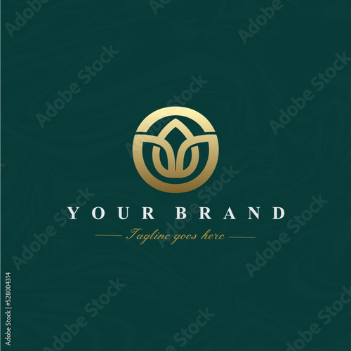 Letter O Lotus Flower Logo Design