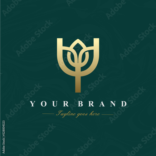 Letter Y Lotus Flower Logo Design