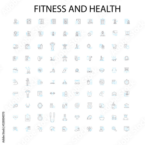 fitness and health icons  signs  outline symbols  concept linear illustration line collection