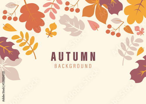 flat background about autumn with leaves vector