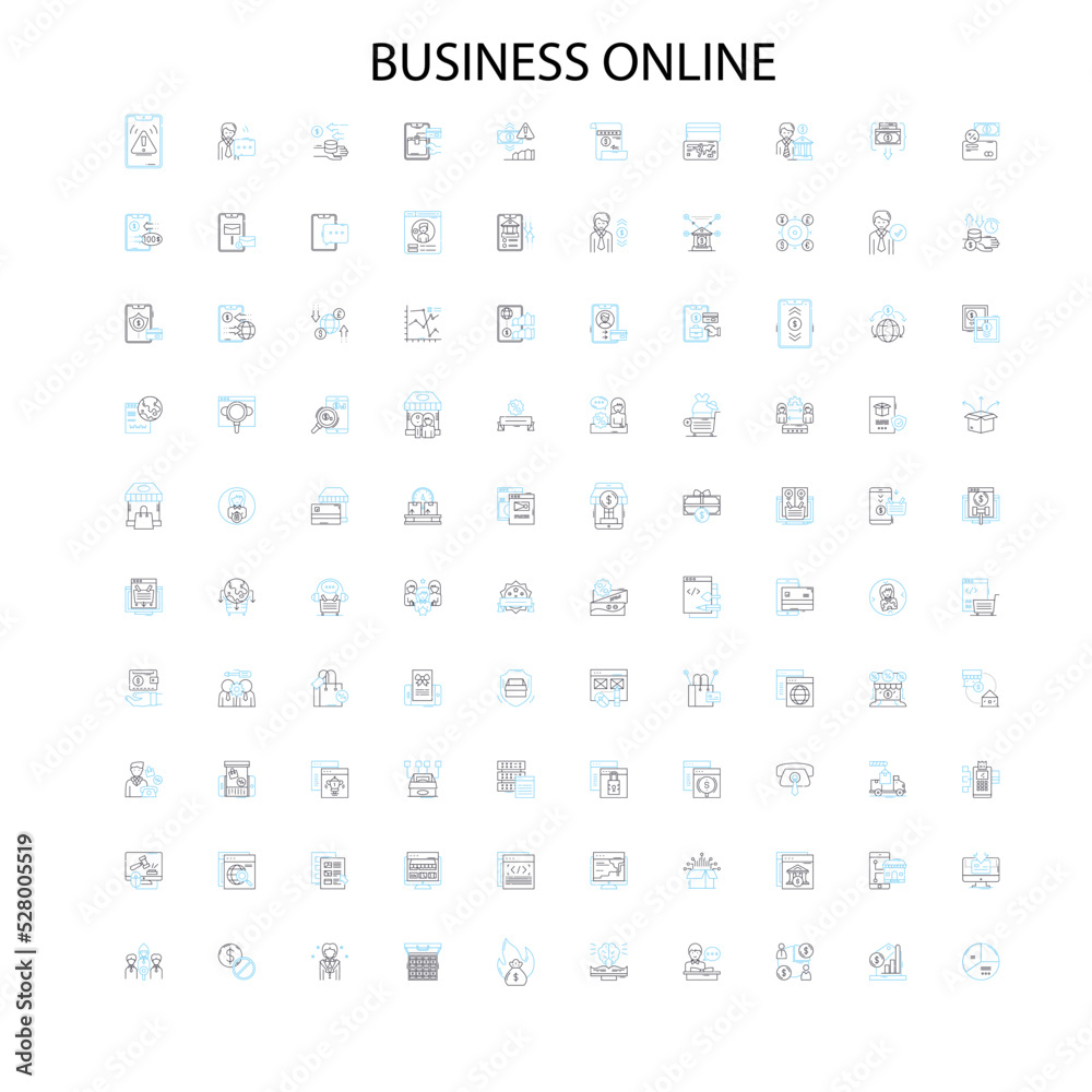 business online icons, signs, outline symbols, concept linear illustration line collection business online icons, signs, outline symbols, concept linear illustration line collection