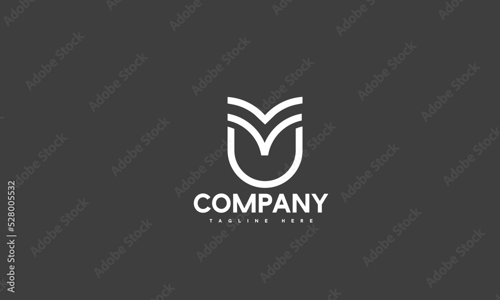 minimal letter U logo template