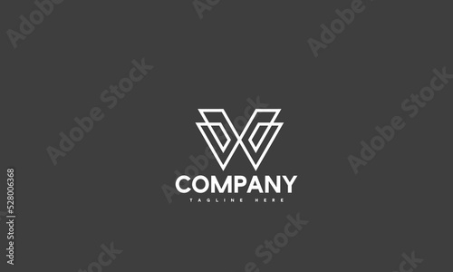 minimal letter W logo template
