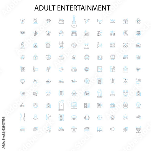 adult entertainment icons  signs  outline symbols  concept linear illustration line collection