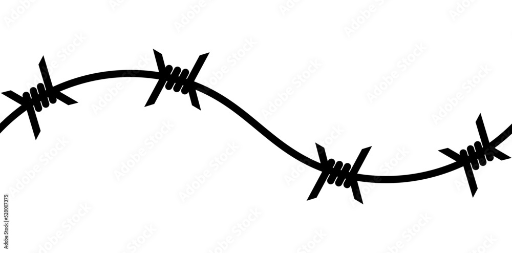 Barbed wire, symbol of prison or prohibition. Seamless pattern ...