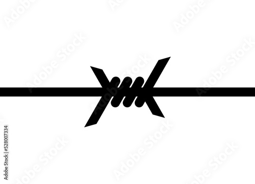 Barbed wire, symbol of prison or prohibition. Seamless pattern. Isolated vector illustration on a white background.