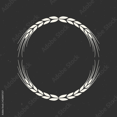 Circle wheat frame or border. Round wreath design. Vector illustration.