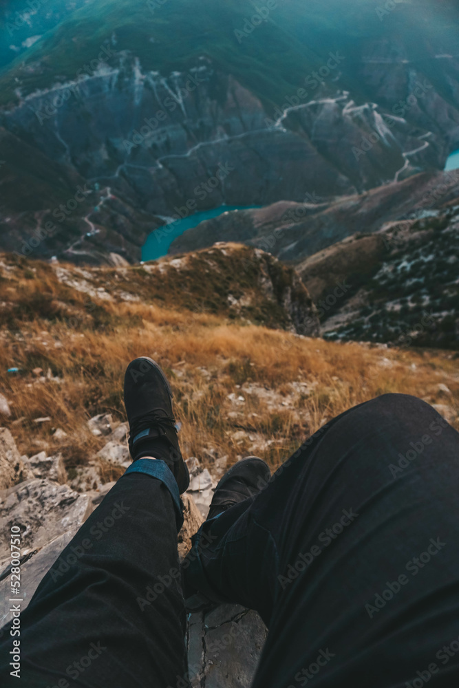 hiking in the mountains