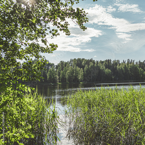 Fototapeta Naklejka Na Ścianę i Meble -  Vaidava lake. Latvian lake. Swimming spot.
