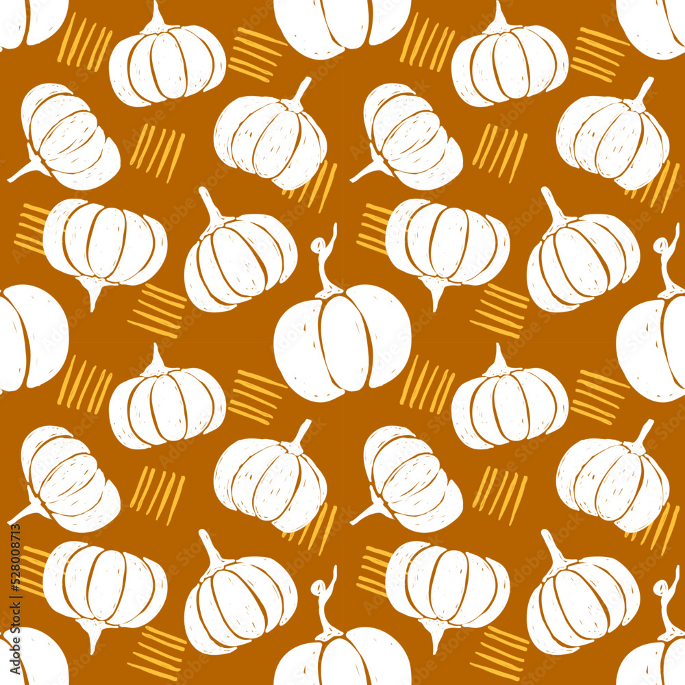 Pumpkin seamless pattern. Repeat pattern for decoration on fabric.