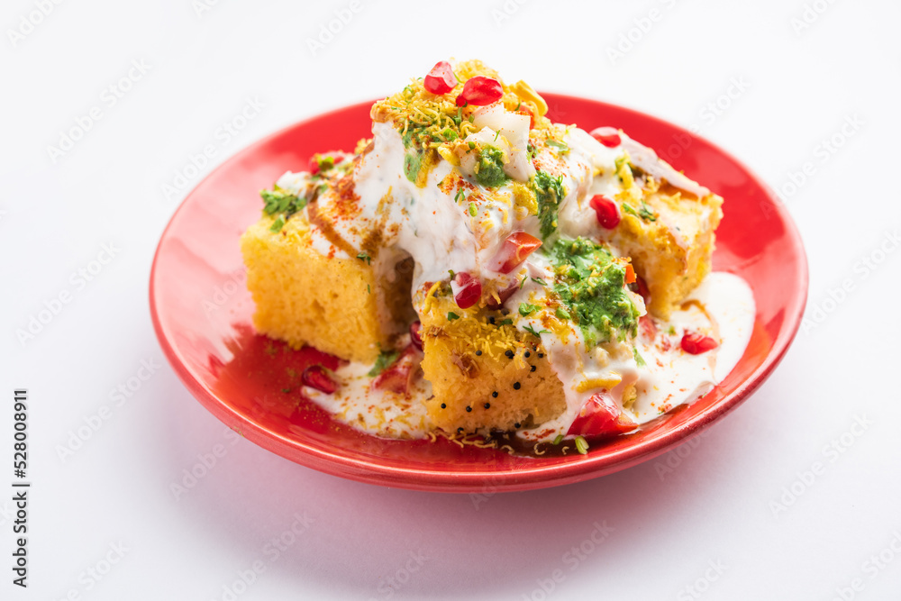Khaman Dhokla chaat is a very simple and refreshing fusion chaat recipe made using leftover dhokla Khaman Dhokla chaat is a very simple and refreshing fusion chaat recipe made using leftover dhokla