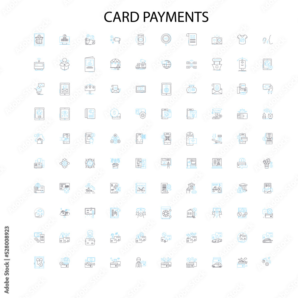 card payments icons, signs, outline symbols, concept linear illustration line collection card payments icons, signs, outline symbols, concept linear illustration line collection
