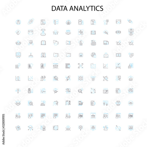 data analytics icons  signs  outline symbols  concept linear illustration line collection