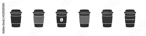 Coffee icons. Coffee cup icons. Various cups of coffee. Vector illustration