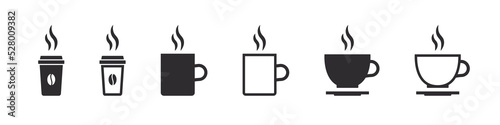 Coffee cups concept. Coffee cup icons. Various cups of coffee. Vector illustration