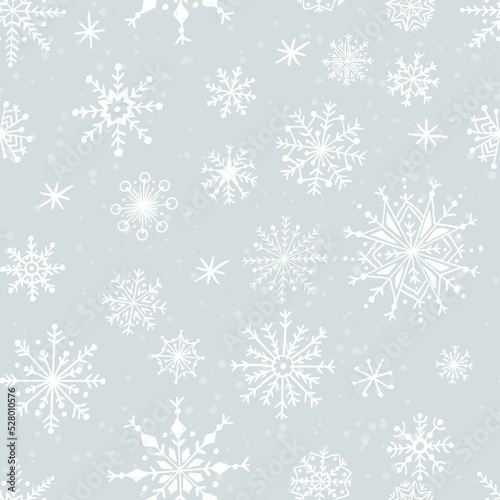 Illustration Christmas seamless pattern with snowflakes.