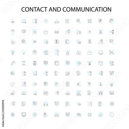 contact and communication icons  signs  outline symbols  concept linear illustration line collection