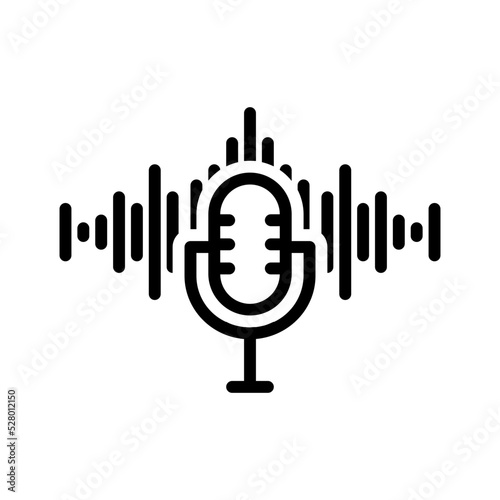 Black line icon for Podcast