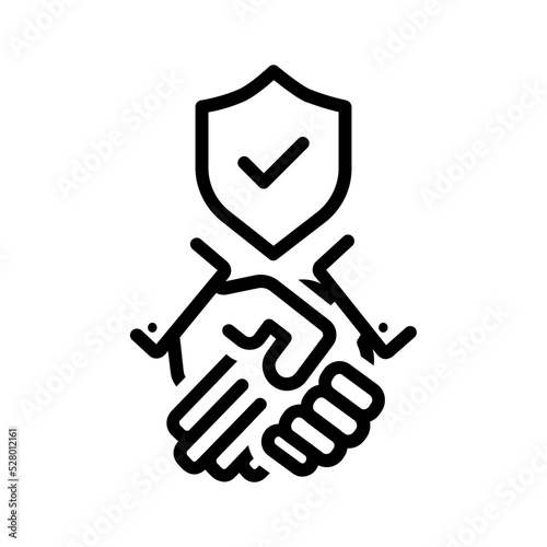 Black line icon for Trust