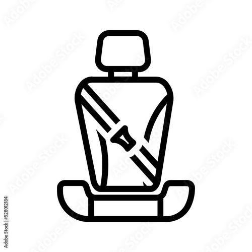 Black line icon for Car seat