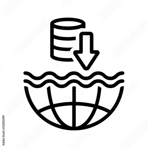 Black line icon for Data lake