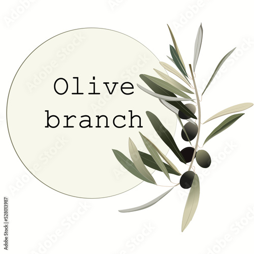 Pile of black olives with leaves, olive branch on isolated background. 3d realistic vector illustration set of food.