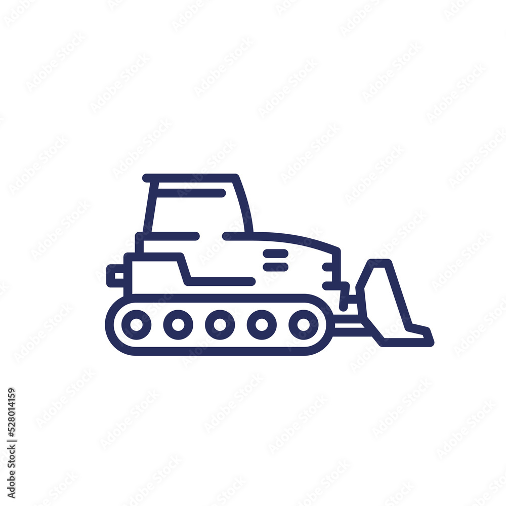 Crawler dozer line icon, vector Crawler dozer line icon, vector