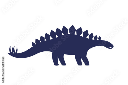 dinosaur, stegosaurus on white, vector