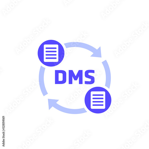 DMS icon on white, vector