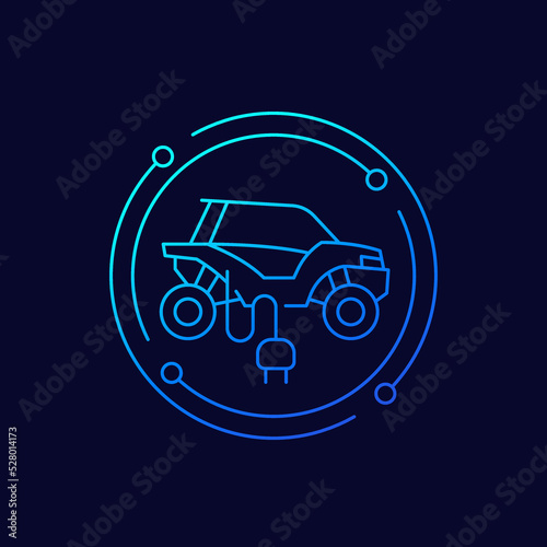 electric UTV line icon, Side-by-side vehicle