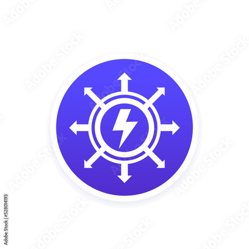 electric power distribution icon, vector