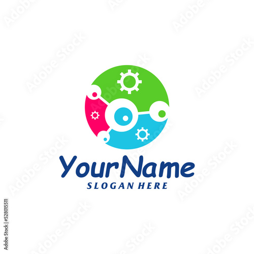 Bio Tech Gear Logo Design Template. Bio Tech logo concept vector. Creative Icon Symbol