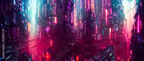 Artistic concept painting of a futuristic city or smart city  background illustration.