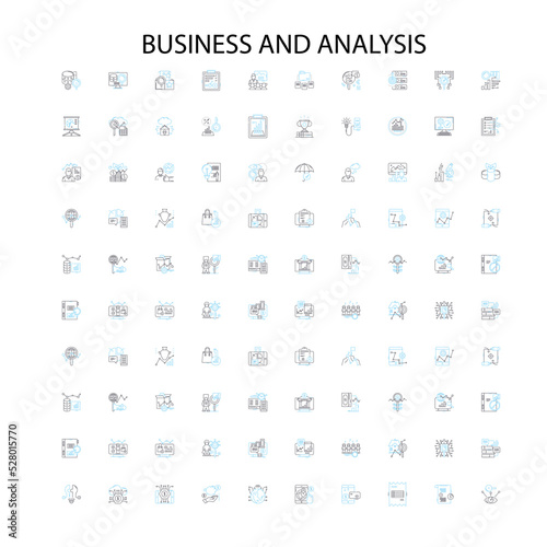 business and analysis icons  signs  outline symbols  concept linear illustration line collection