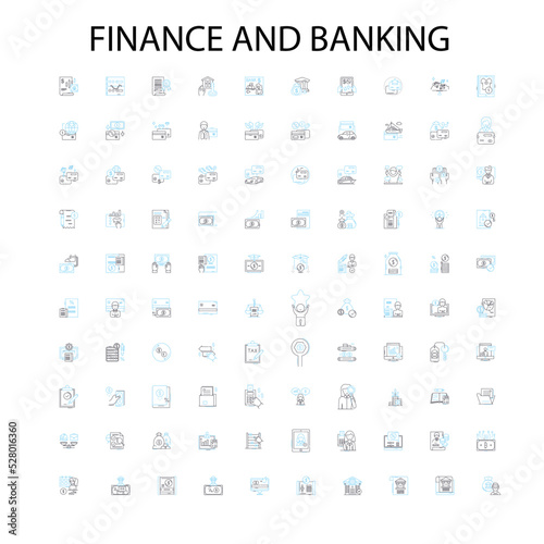 finance and banking concept icons  signs  outline symbols  concept linear illustration line collection