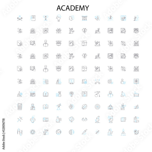academy icons  signs  outline symbols  concept linear illustration line collection