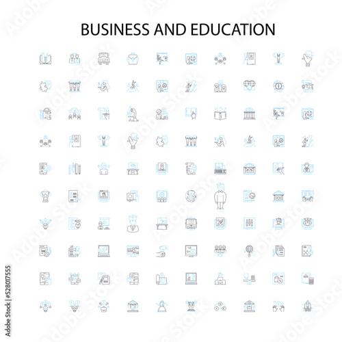 business and education icons  signs  outline symbols  concept linear illustration line collection