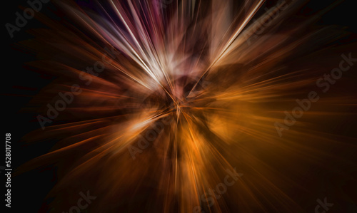 abstract explosion, zoom blur effect