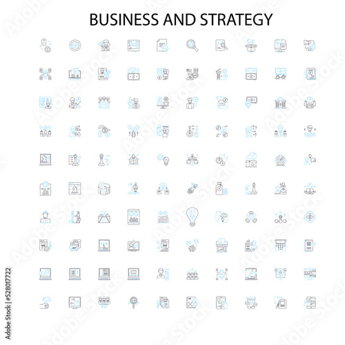 business and strategy icons  signs  outline symbols  concept linear illustration line collection
