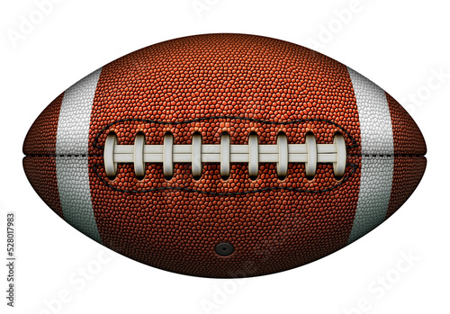 Striped American Football with Laces at Front