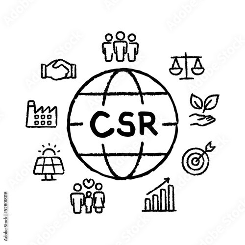Corporate social responsibility - CSR concept with icons
