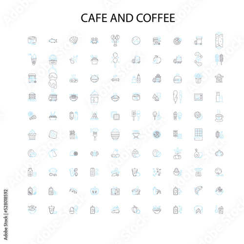 cafe concept icons, signs, outline symbols, concept linear illustration line collection