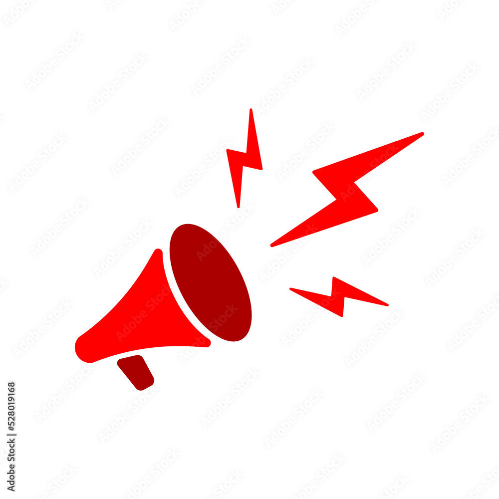 Loudspeaker or megaphone icon. Mouthpiece loudspeaker icon. Stock vector - obrazy, fototapety, plakaty 