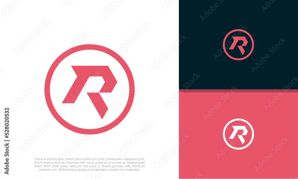 Initials R logo design. Initial Letter Logo. Innovative high tech logo template.